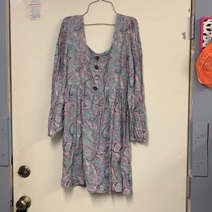 Size small paisley square neck dress